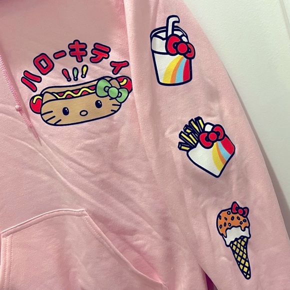 Hello Kitty Sanrio Japan pink hooded sweatshirt sweater small brand new NWT - Picture 3 of 6